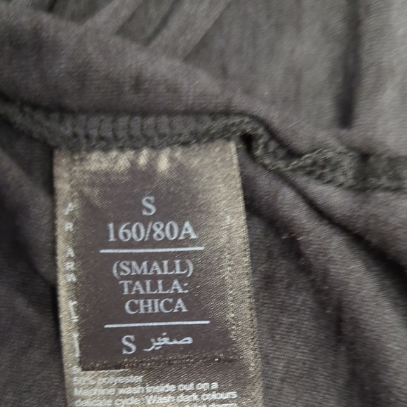 00794 All Staints Ruched Waist Asymmetrical Jersey Knit Dress Dark Gray Small - Picture 6 of 7